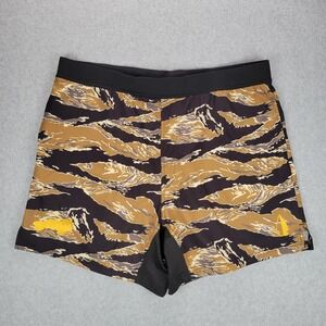 Tachuntfish Tiger Stripe Camo Athletic Gym Shorts Mens 3XL Brown Black Tactical